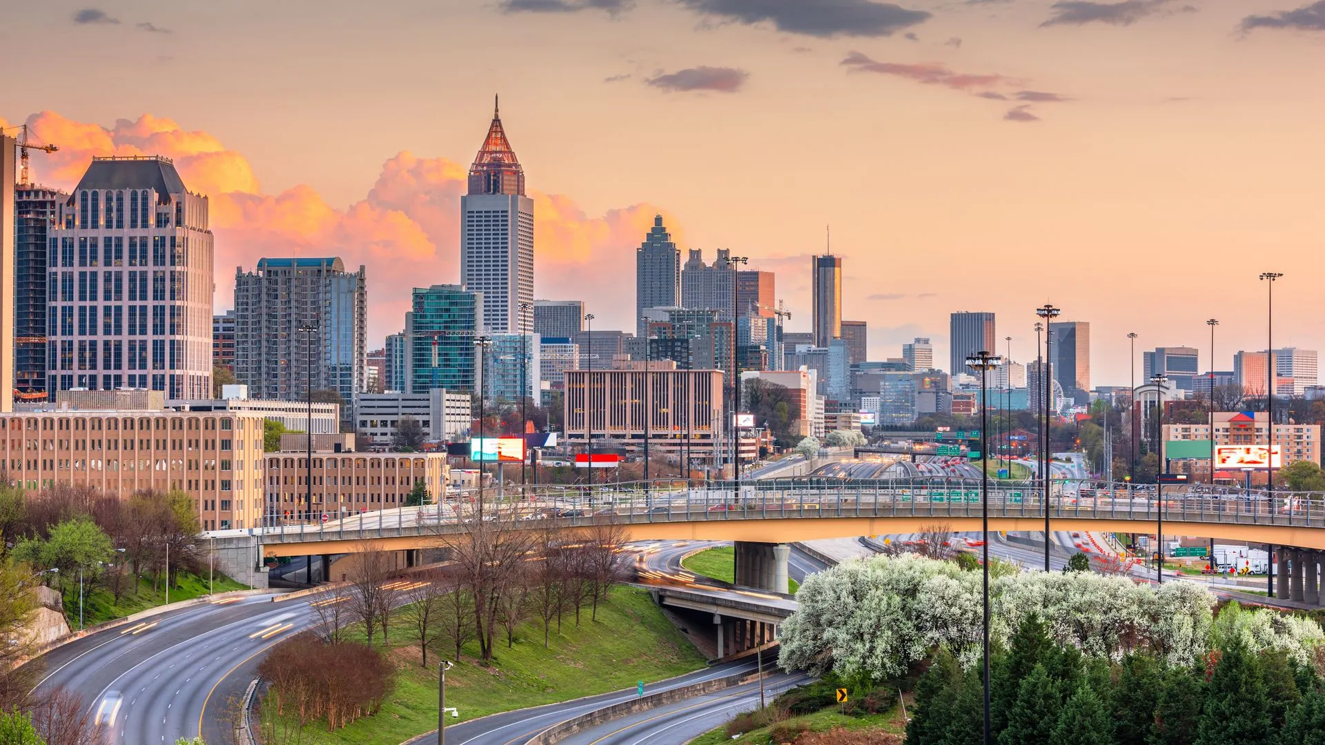 Atlanta, Georgia skyline at sunset